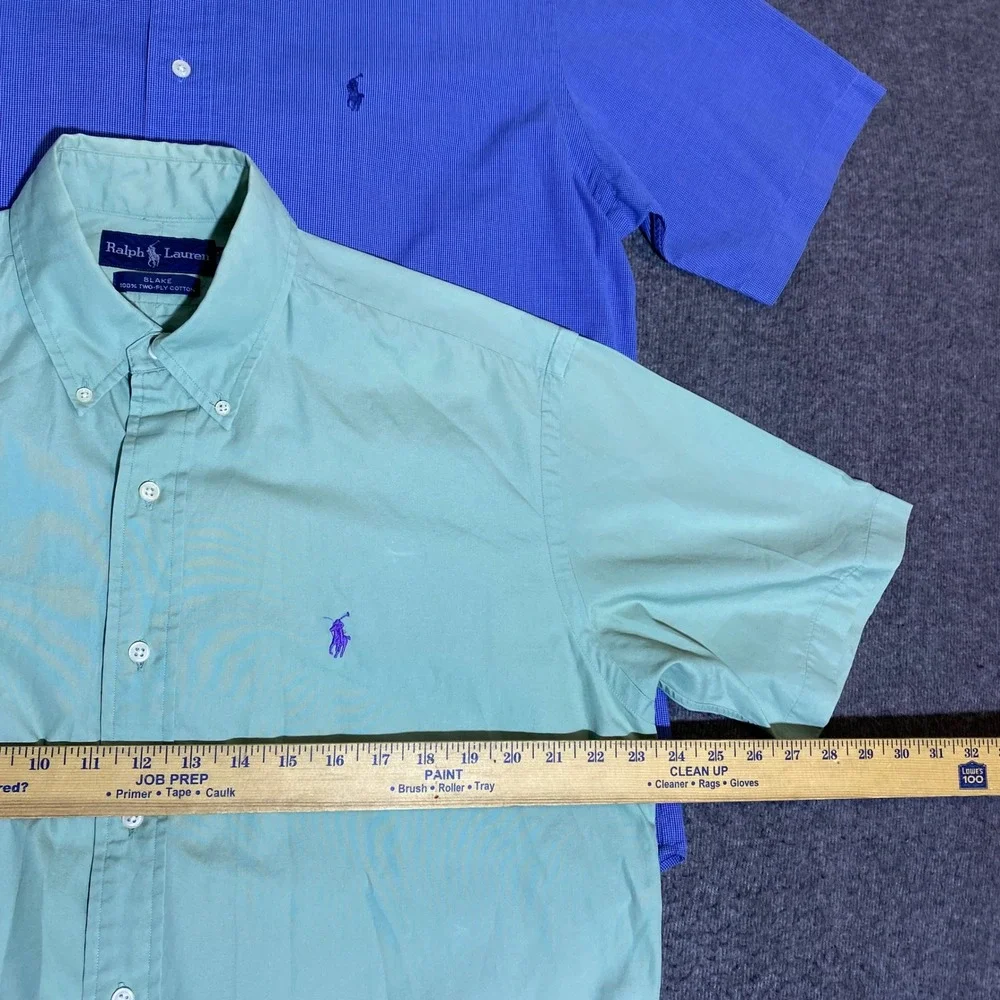 Lot of 2 Polo Ralph Lauren Blake Mens Medium Short Sleeve Button Down Shirts